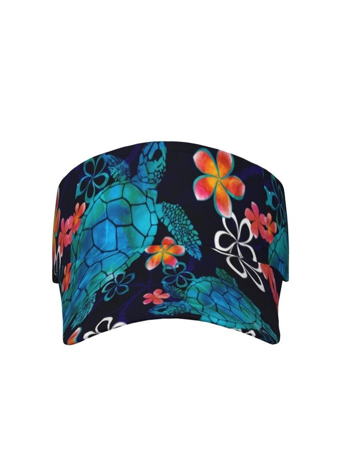 ASYG Turtles Watercolour Sport Sun Visor Hats for Women Men & Adjustable Sport Packable Travel Sun Visor - Image 1